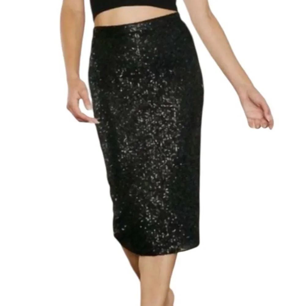 Piombo Black Sequins Skirt(Size XXL)